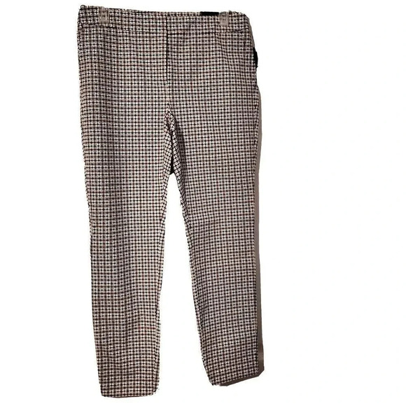 Alfani Pants Womens Ankle 8P Petite Tan black Design Dots Fall Career New - Picture 1 of 5